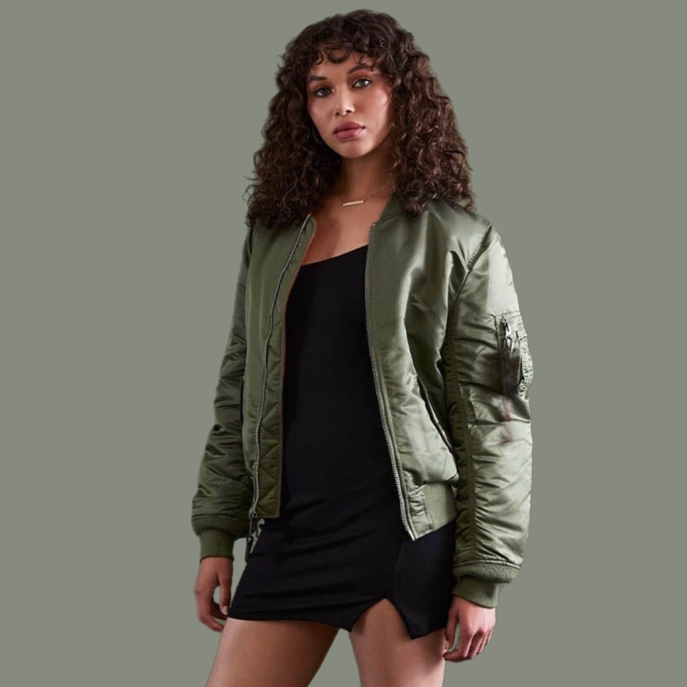 ALPHA INDUSTRIES MA-1 BOMBER JACKET, UNISEX SIZE MM/WL, SAGE